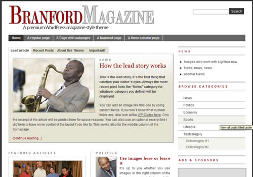 Branford Magazine free wordpress theme by der-prinz.com