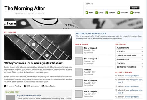 The Morning After Magazine Theme by themasterplan.in