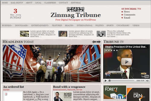 zinmag tribune wordpress theme by web2feel.com